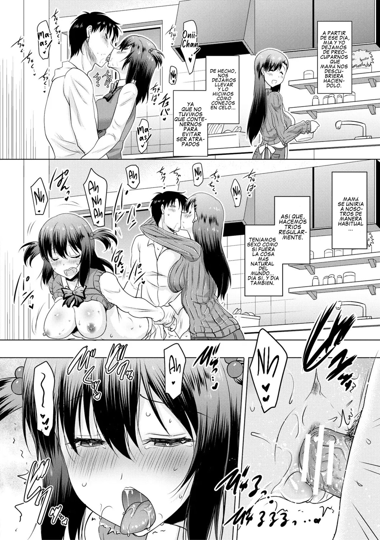 I Can't Live Without My Little Sister's Tongue Chapter 01-02 + Secret Baby-making Sex with a Big-titted Mother and Daughter! (Kyonyuu Oyako no Shita to Shikyuu ni Renzoku Shasei)  [Spanish] Bildnummer 66