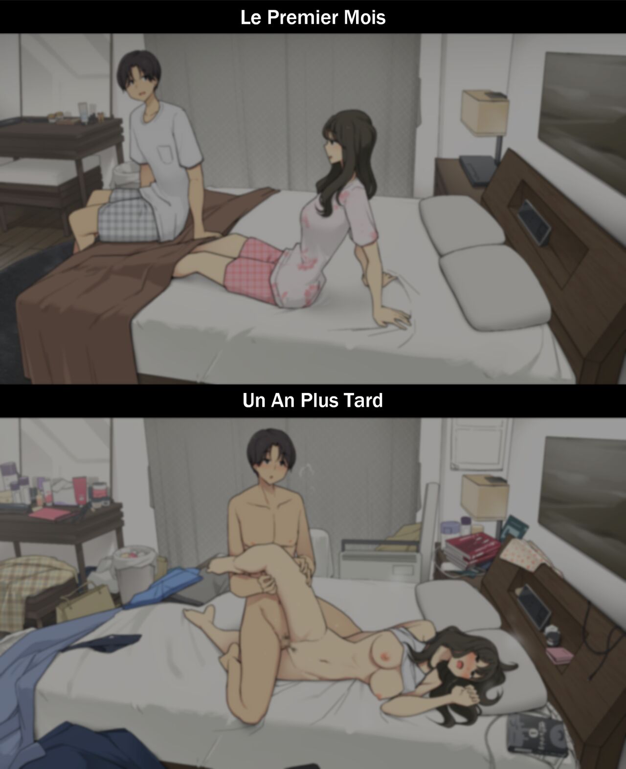 [Wakamatsu] A Day in the Life of a Couple: Their First Month Living Together vs. One Year Later | Une journée dans la vie d'un couple : Premier mois vs un an plus tard [French] [Histoire d'Hentai] 6eme image