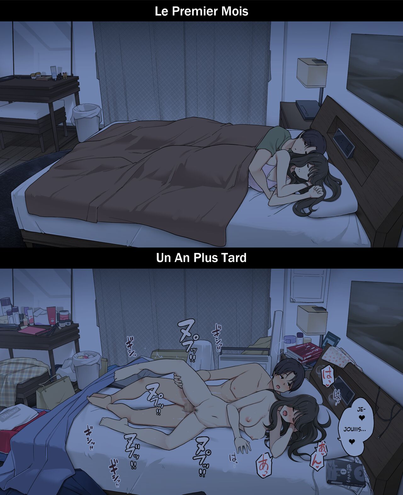 [Wakamatsu] A Day in the Life of a Couple: Their First Month Living Together vs. One Year Later | Une journée dans la vie d'un couple : Premier mois vs un an plus tard [French] [Histoire d'Hentai] 24eme image