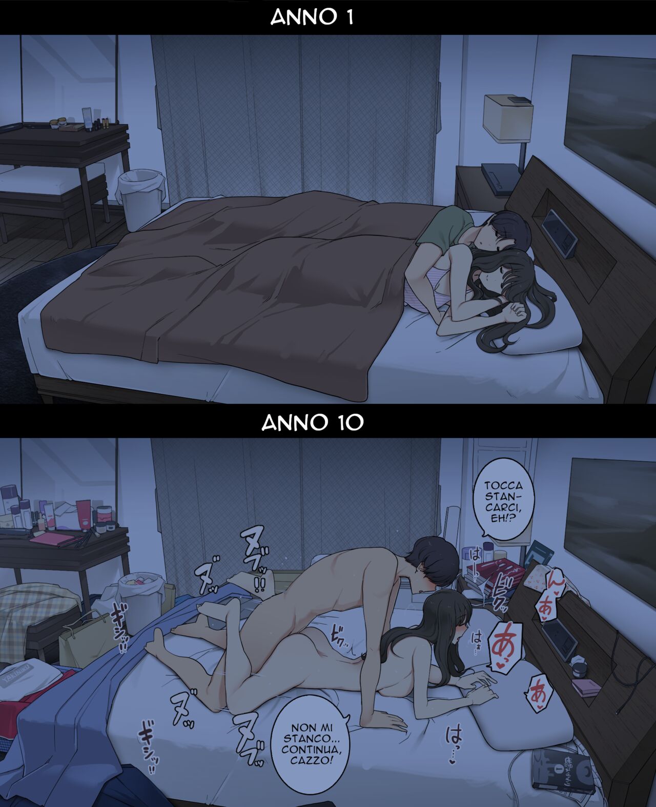 [Wakamatsu] Dousei Seikatsu Ikkagetsume to Ichinen Ato, Asaokite kara Shuushin made no Hikaku [Italian] [Rw] imagen número 13