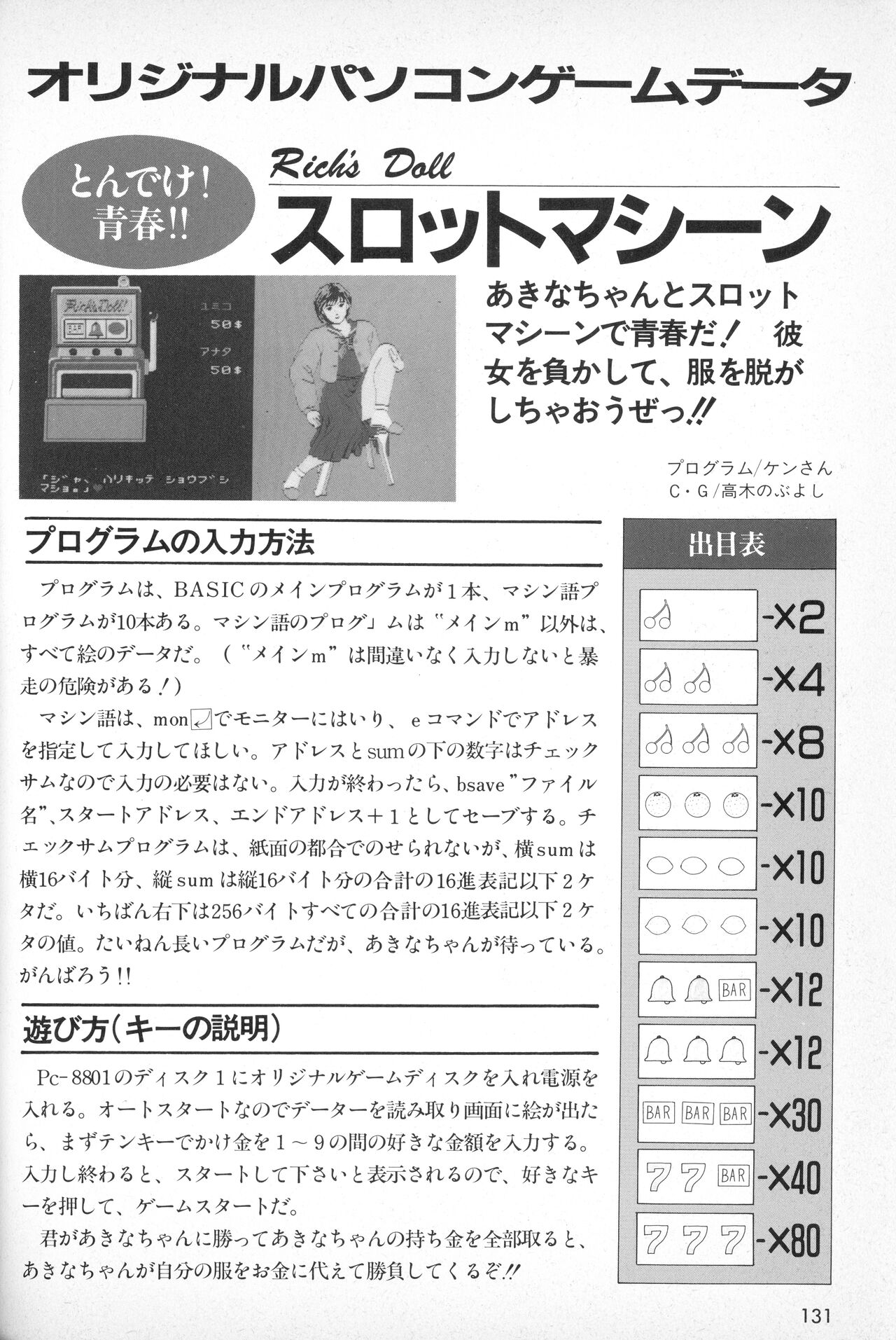 [Tokuma communications] PASOCOM GAME Bishōjo Pasocom Book (1987) [Planning office 102] 图片编号 135