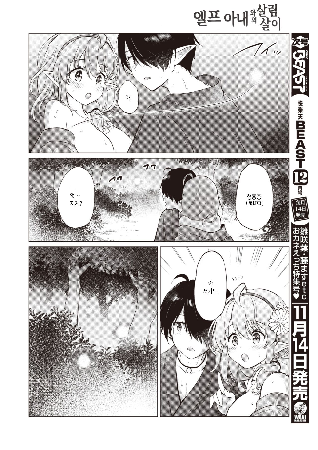 [Tsukako] Elf Yome no iru Kurashi Vol.2 ~Hajimete no Odekake~ | 엘프 아내와의 살림살이 두 번째 ~처음 해 보는 외출~ (COMIC Kairakuten BEAST 2022-11) [Korean] [Lao Park] [Digital] image number 33