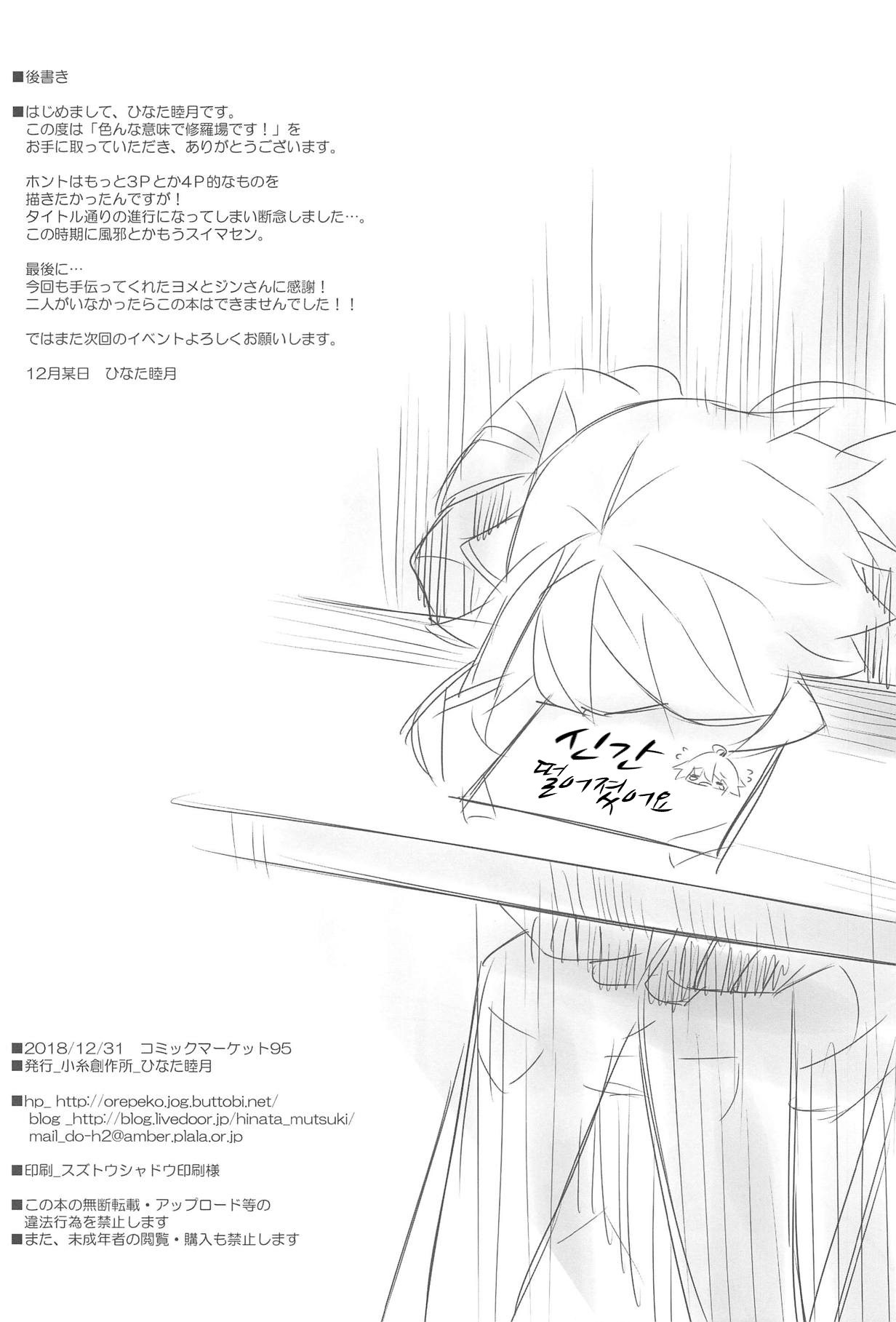 (C95) [Koito Sousakusho (Hinata Mutsuki)] Ironna Imi de Shuraba desu! | 여러가지 의미로 아수라장입니다! (Fate/Grand Order) [Korean] [아이카츠! 갤러리] 画像番号 17