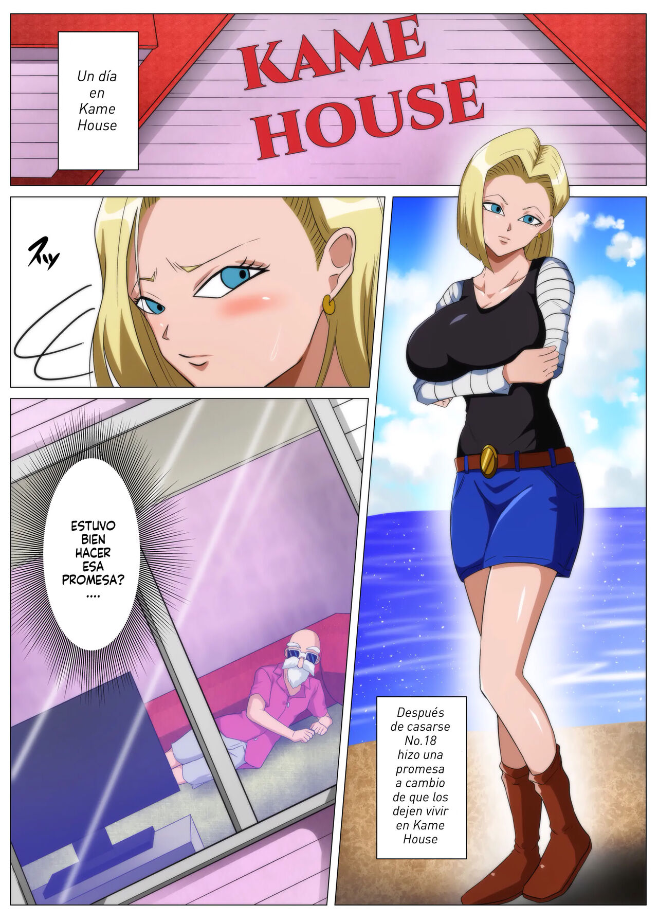 [Q Doujin] Ero Jii-san to Ecchi na Keiyaku o Shita Bakunyuu Hitozuma (Dragon Ball Z) [Spanish] [Harenchi no Fansub] 图片编号 3