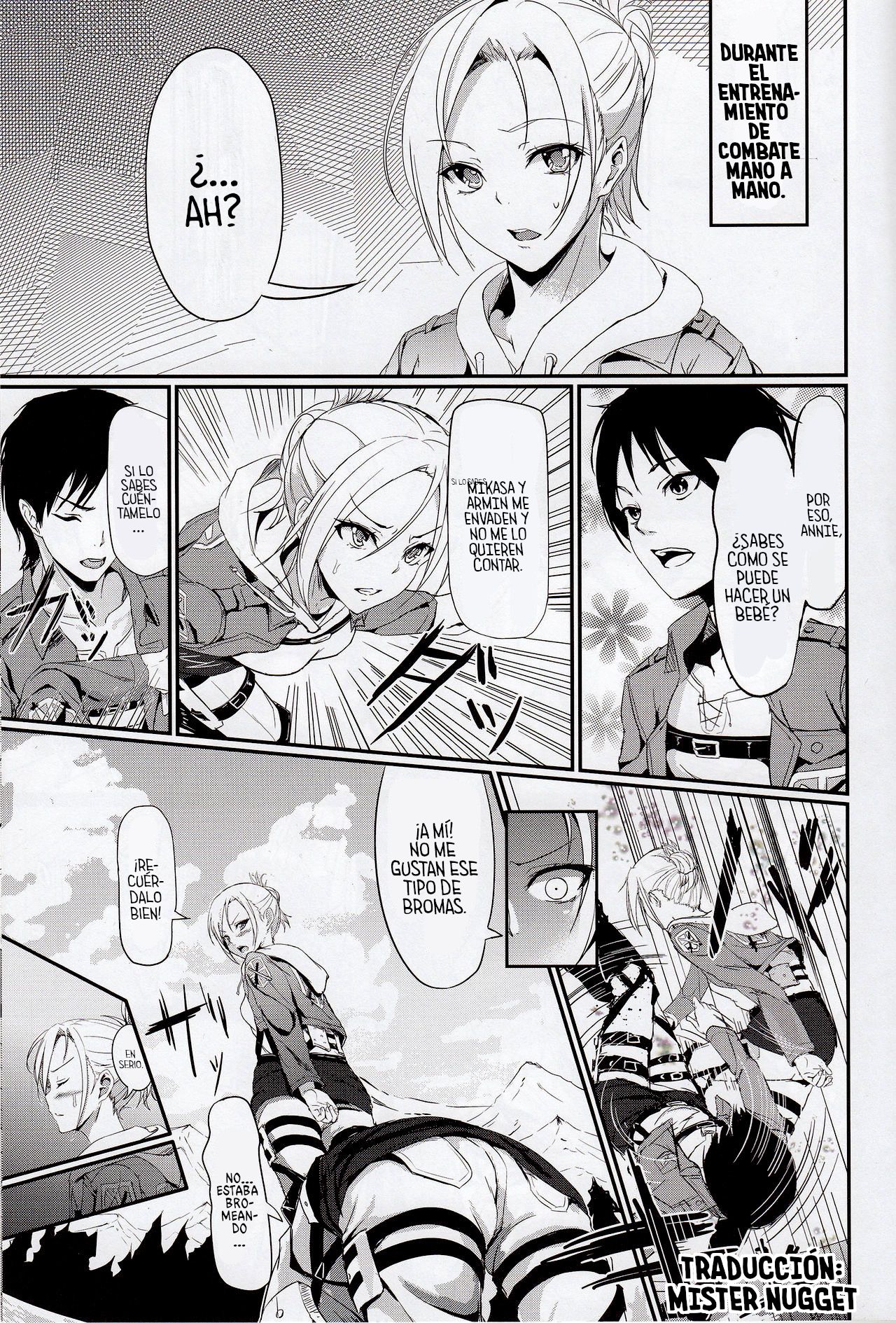 (SC60) [Kuroi Mikan no Naru Momo no Ki (Koromo)] Kitsuritsu no Kyochin (Shingeki no Kyojin) [Spanish] [Mr. Nugget] 이미지 번호 16