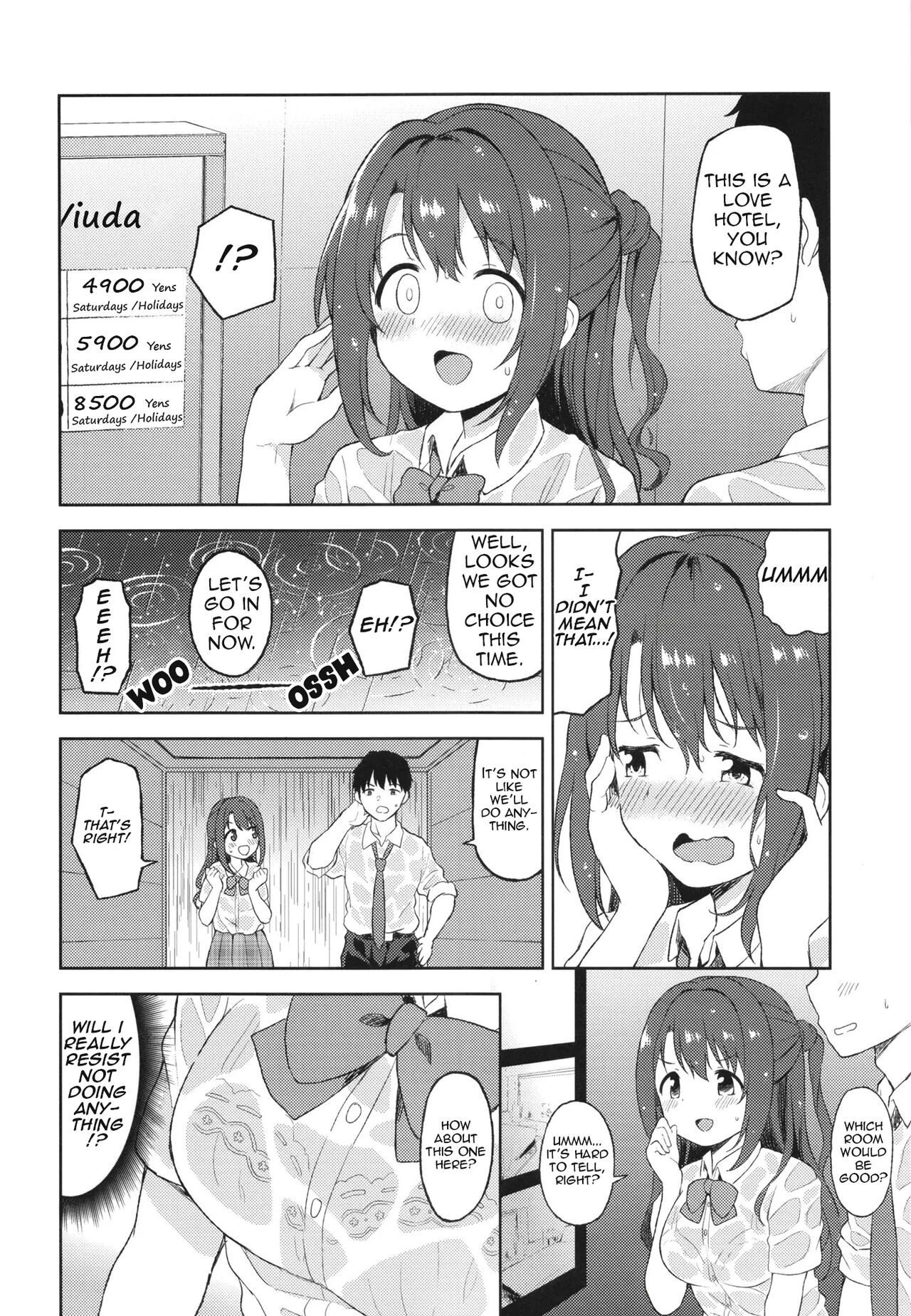 (C100) [UTATANEYASHIKI (Decosuke)] Uzuki to LoveHo de Amayadori | Hiding from the rain in a love hotel with Uzuki (THE IDOLM@STER CINDERELLA GIRLS) [English] image number 3