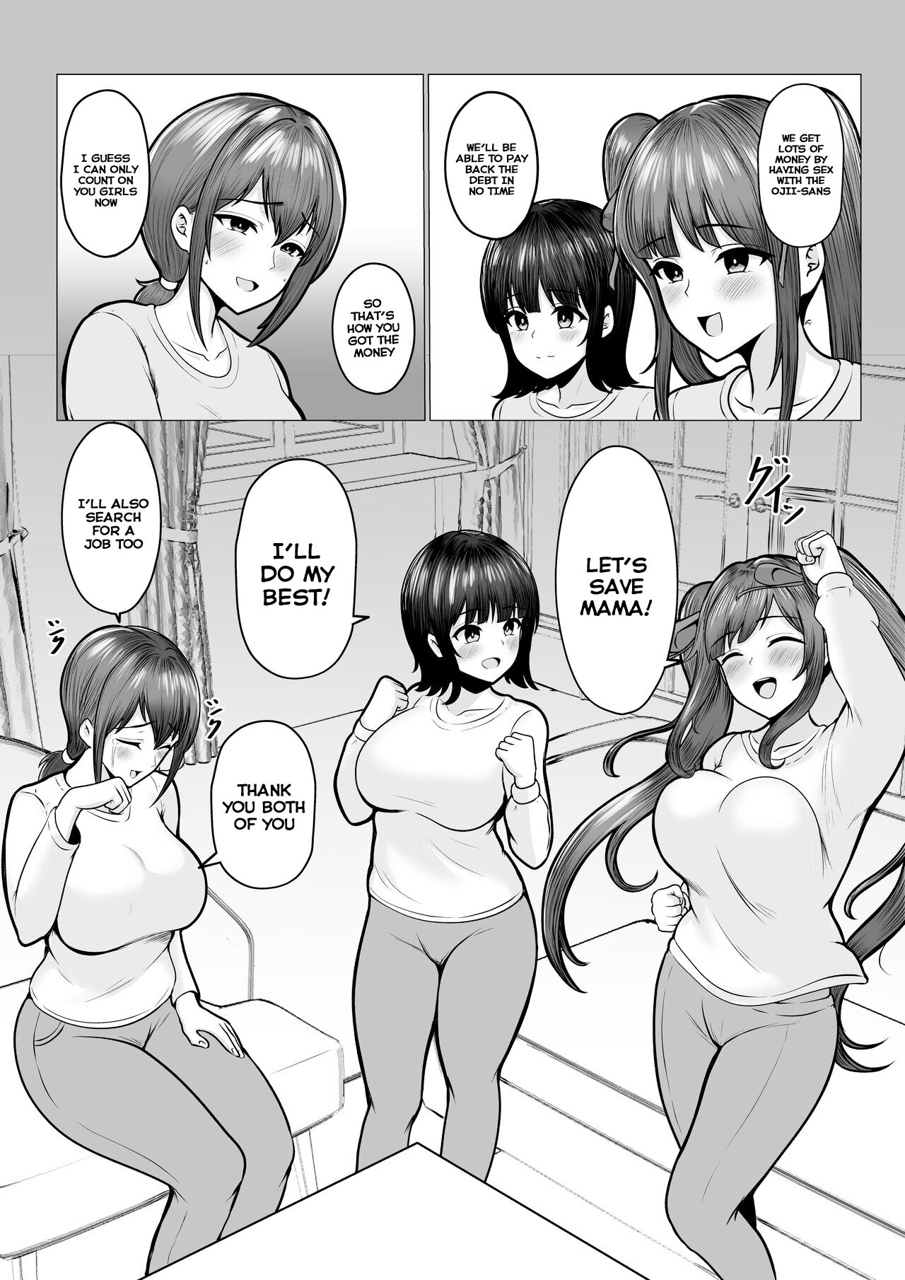 [Nekomimi to Kuro Mask (cielo)] Watashi-tachi JK Shimai wa Mama to Issho ni Papakatsu Shitemasu [English] [Tomoshibi] [SquigglesJP] 21eme image