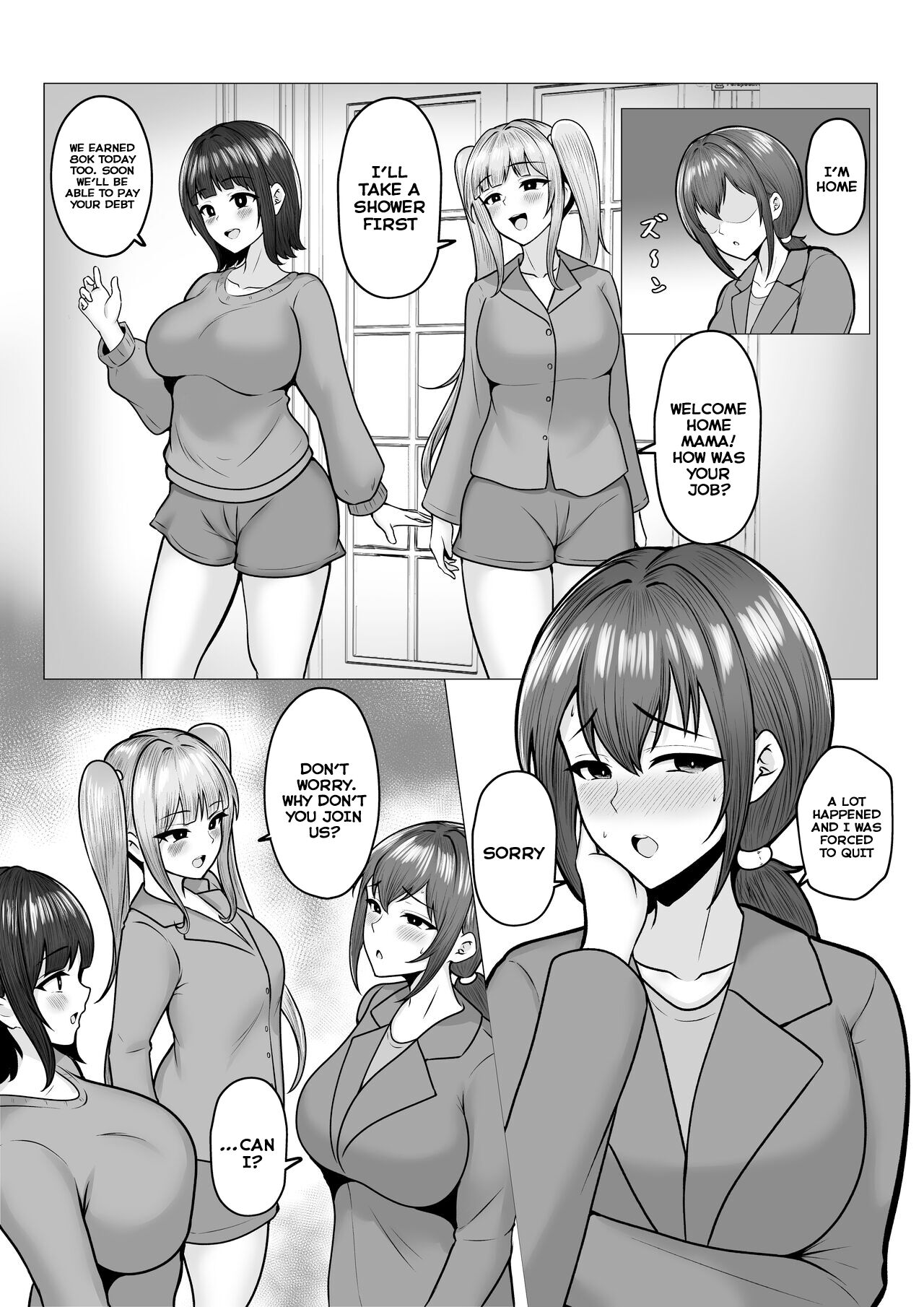 [Nekomimi to Kuro Mask (cielo)] Watashi-tachi JK Shimai wa Mama to Issho ni Papakatsu Shitemasu [English] [Tomoshibi] [SquigglesJP] 37eme image
