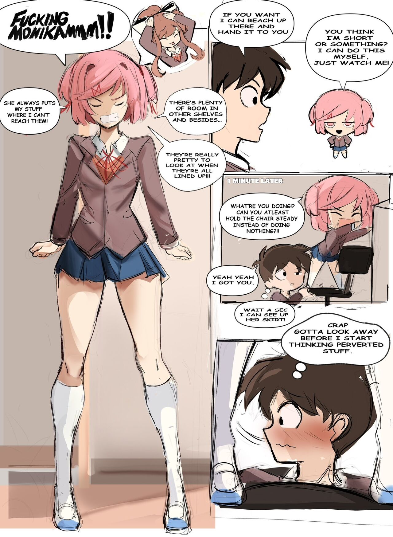 【rak_fork/ddlc/夏树/R18 comic】Play with me imagen número 2