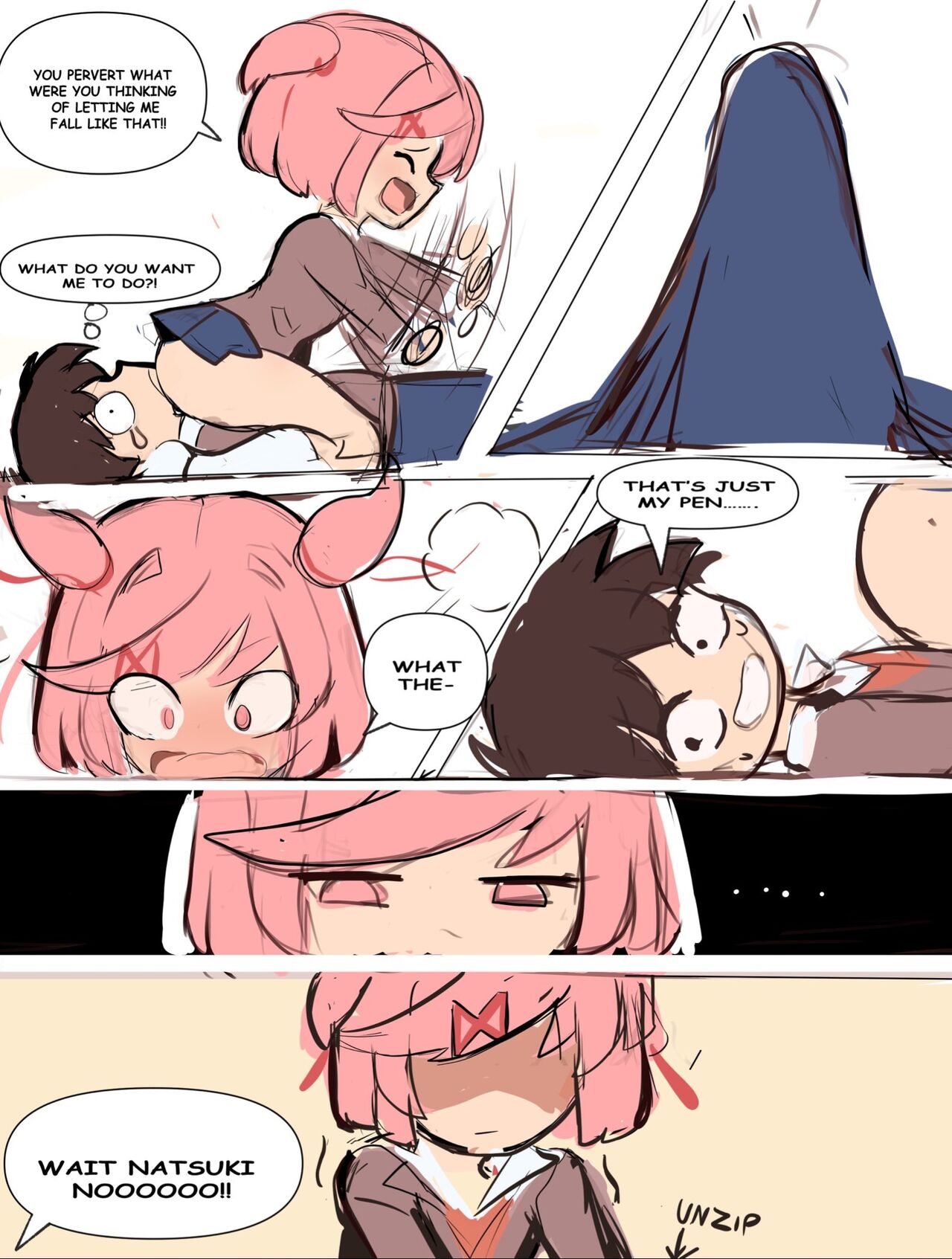 【rak_fork/ddlc/夏树/R18 comic】Play with me imagen número 6