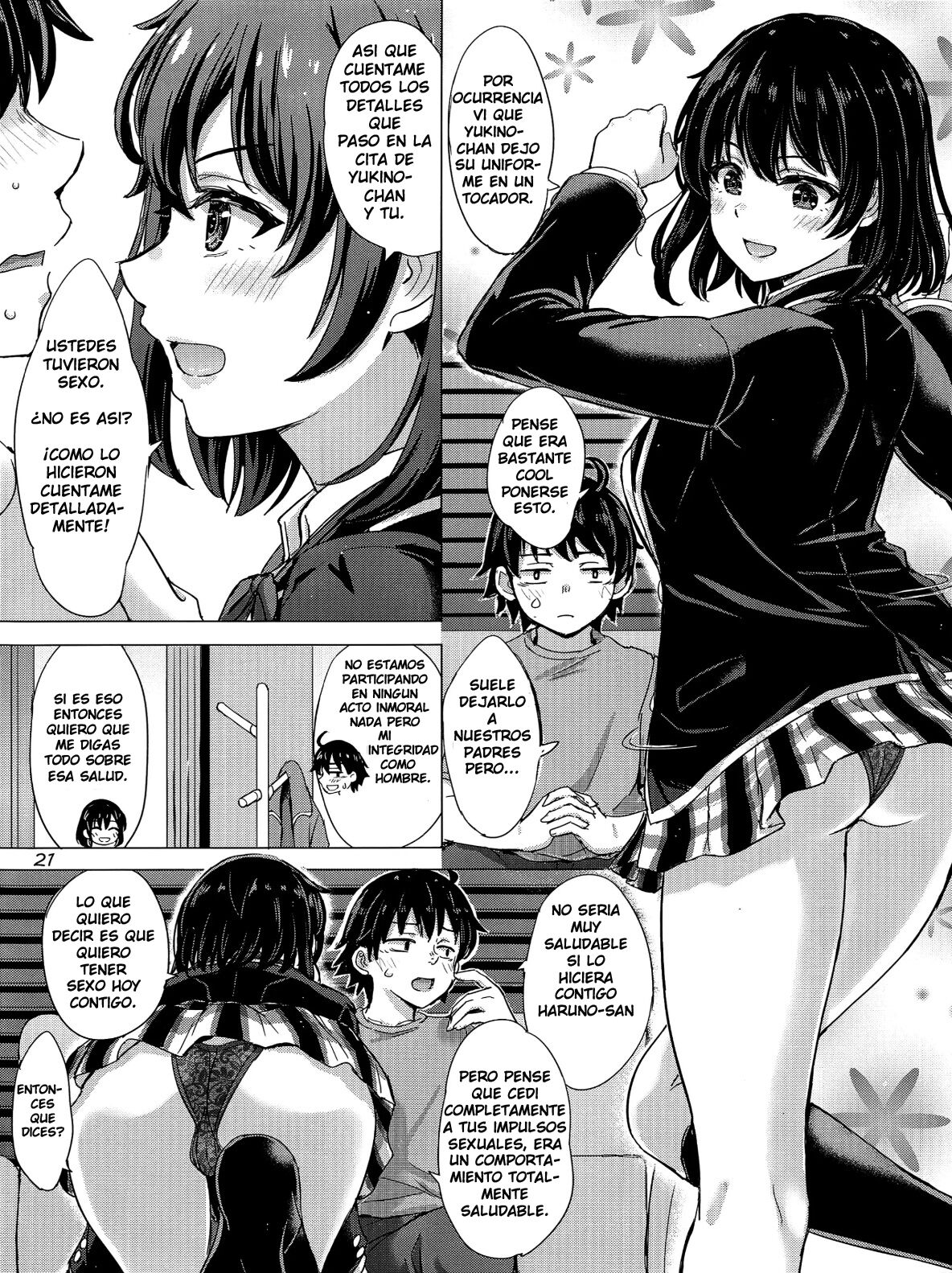 (C101) [studio A (Inanaki Shiki)] Yukinoshita Shimai to Iyarashii Futari no Himegoto. | The Naughty Secrets of the Yukinoshita Sisters. (Yahari Ore no Seishun Love Come wa Machigatteiru.) (Spanish) numero di immagine  20